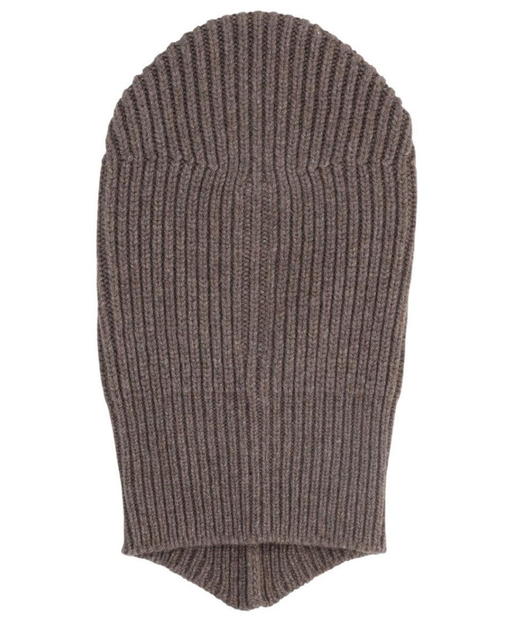 Rick Owens Gray Dark Ribbed Knit Winter Cap for men