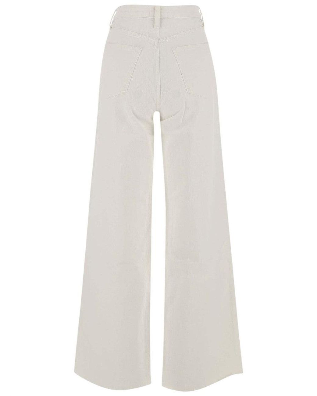FRAME White Wide Leg High Rise Jeans