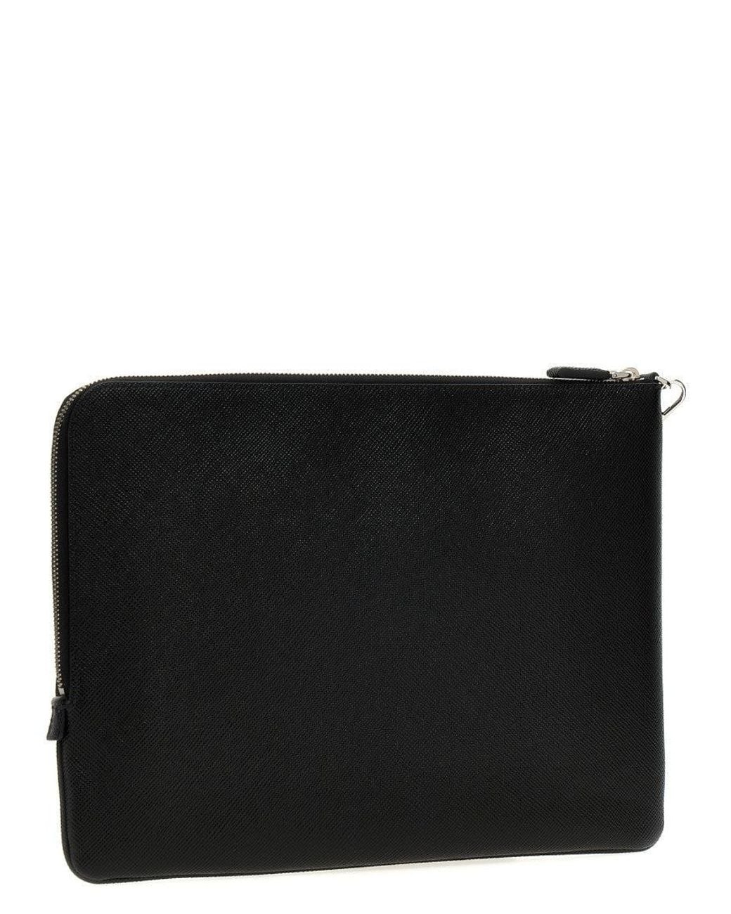 Prada Black Solid Logo Wallet for men