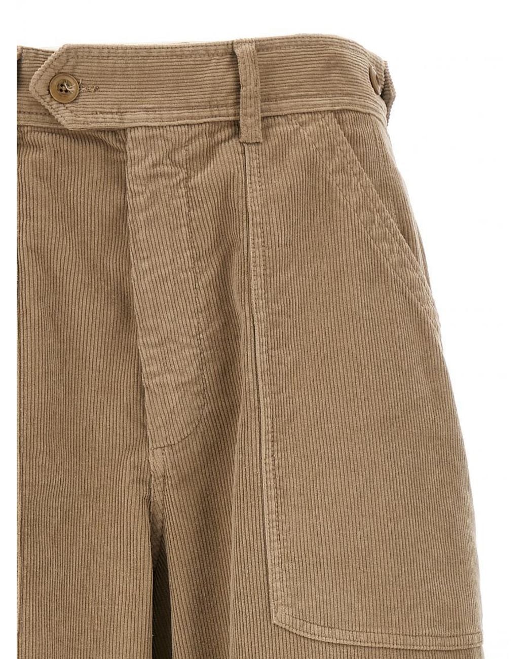 Cellar Door Natural Corduroy Wide-Leg Pants