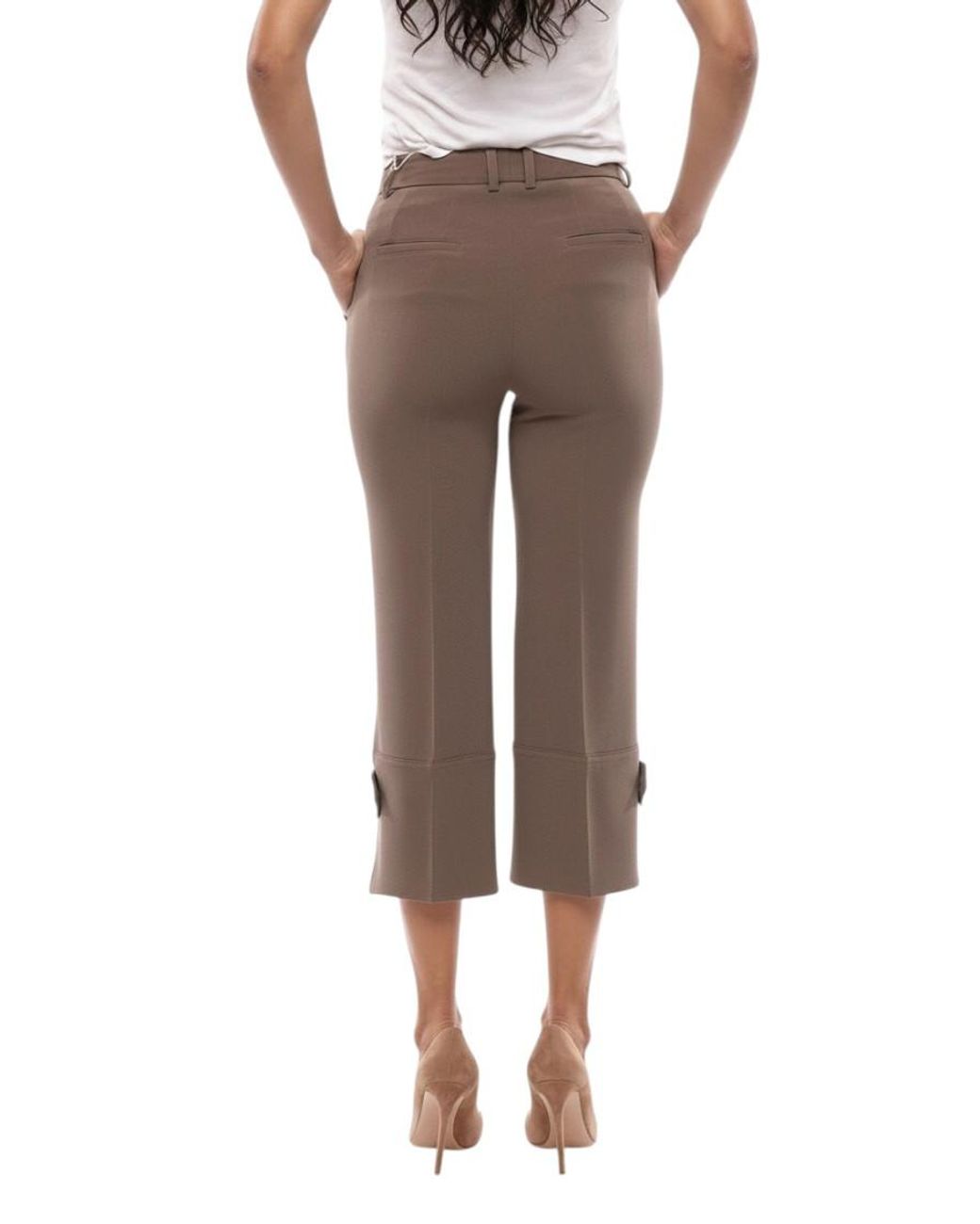 Alberto Biani Natural Slim Flat Front Pants