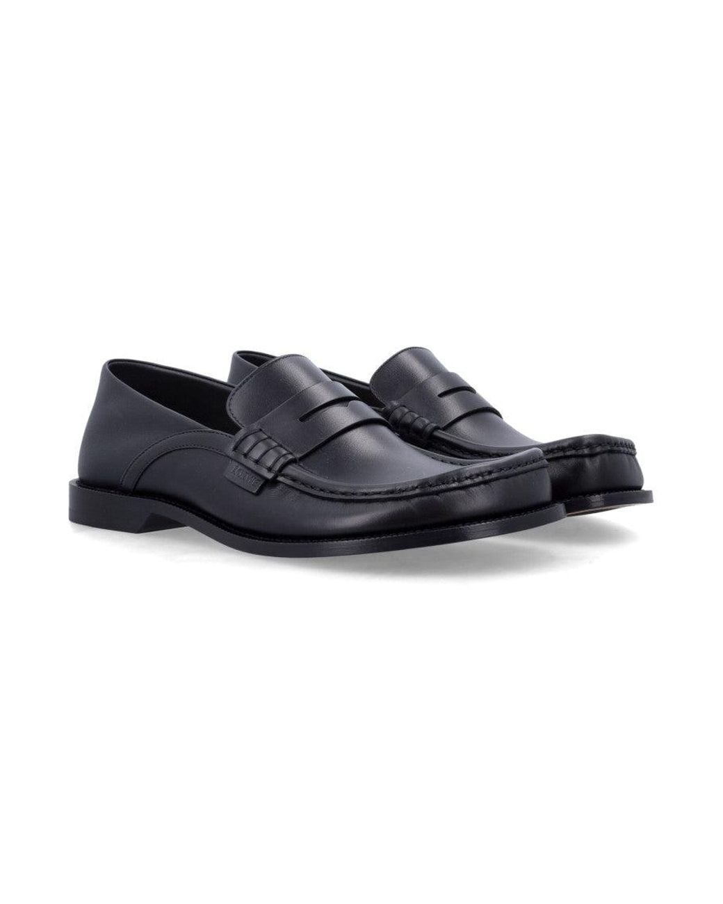 Loewe Blue Leather Loafers for men