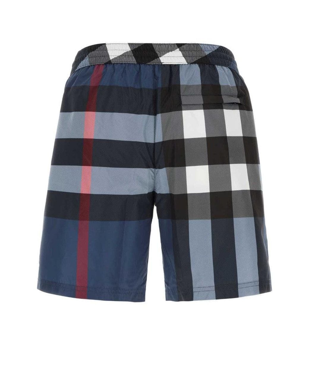Burberry Blue Check Swim Shorts for men