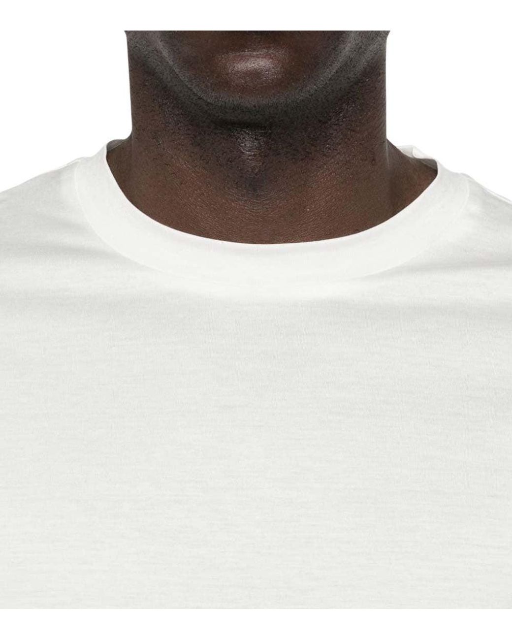 Emporio Armani White Solid Crew Neck T-Shirt for men