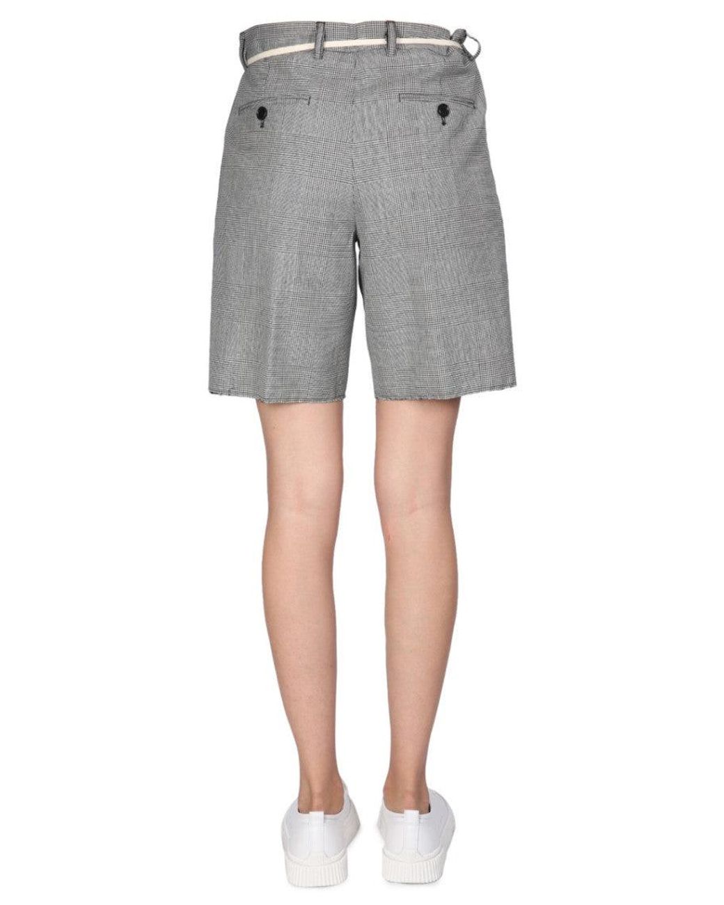 Aspesi Gray Stretch Flannel Bermuda Shorts