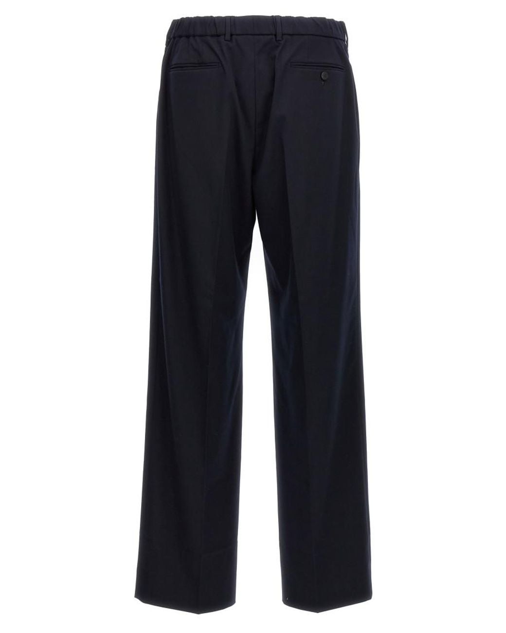 Cellar Door Blue Cotton Blend Straight Leg Pants for men