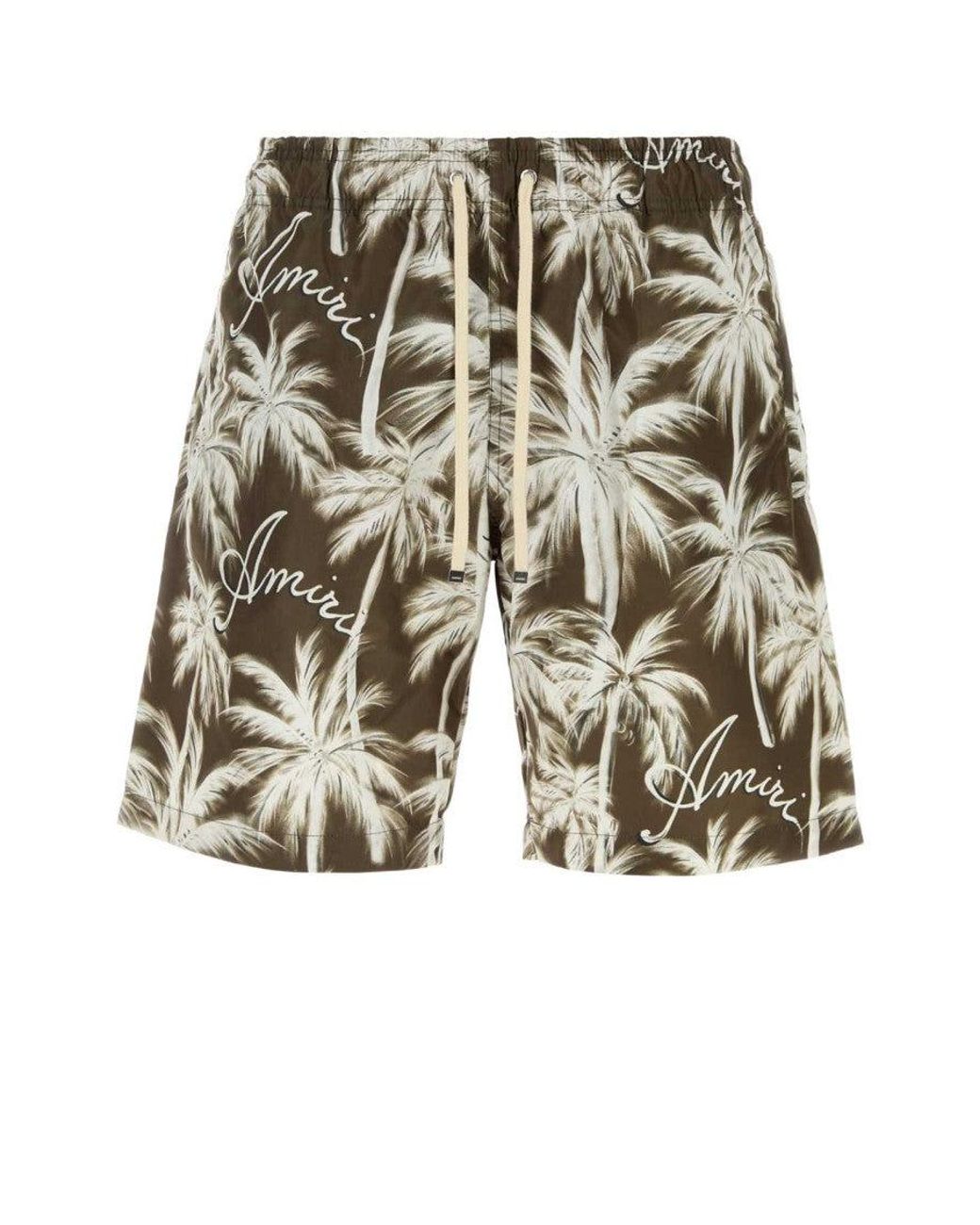 Amiri Brown Printed Swim Shorts for men