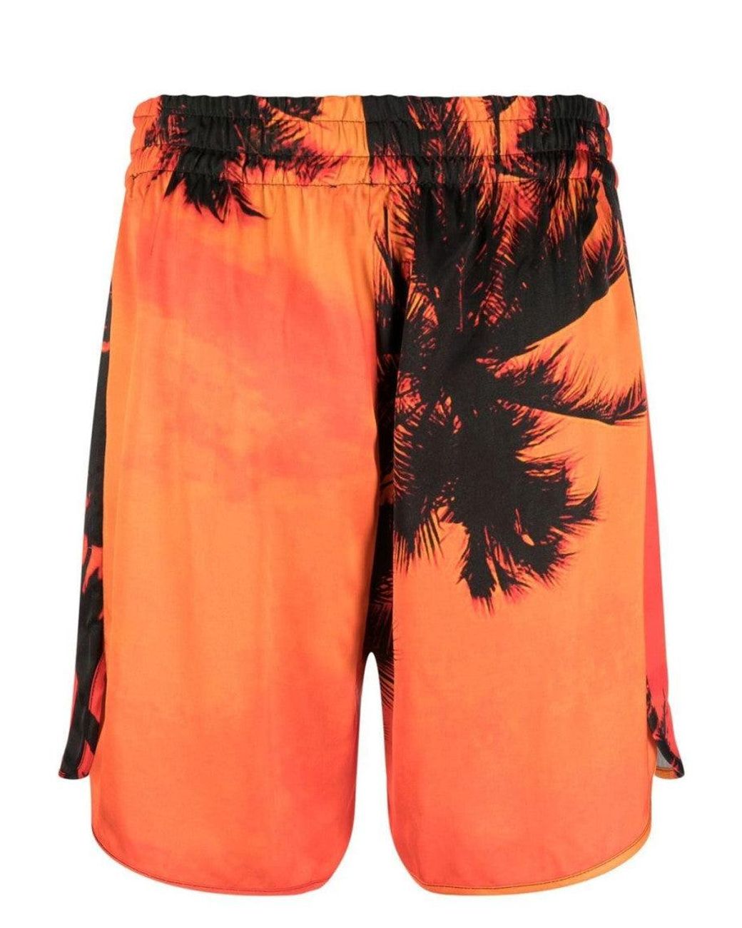 BLUE SKY INN Orange Printed Swimming Trunks for men