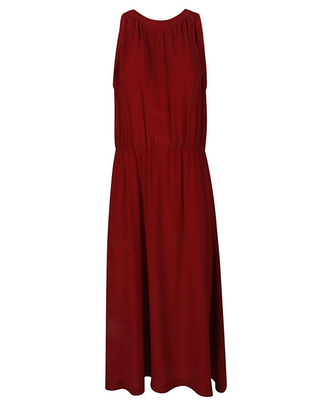 CRI.DA Red Silk Midi Dress
