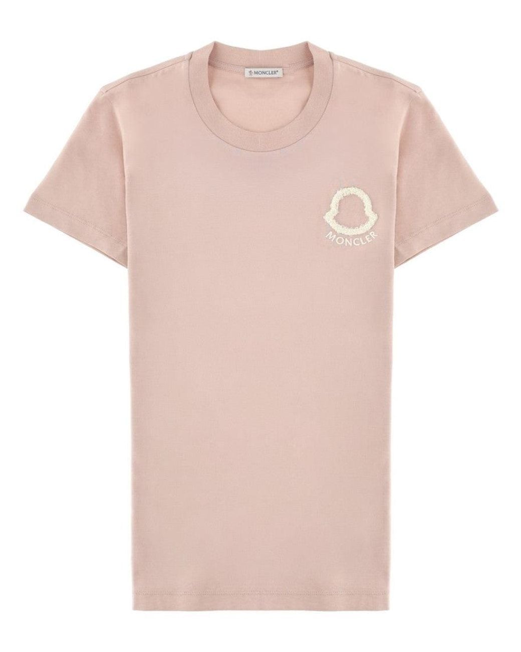 Moncler Pink Light Logo Crew Neck T-Shirt