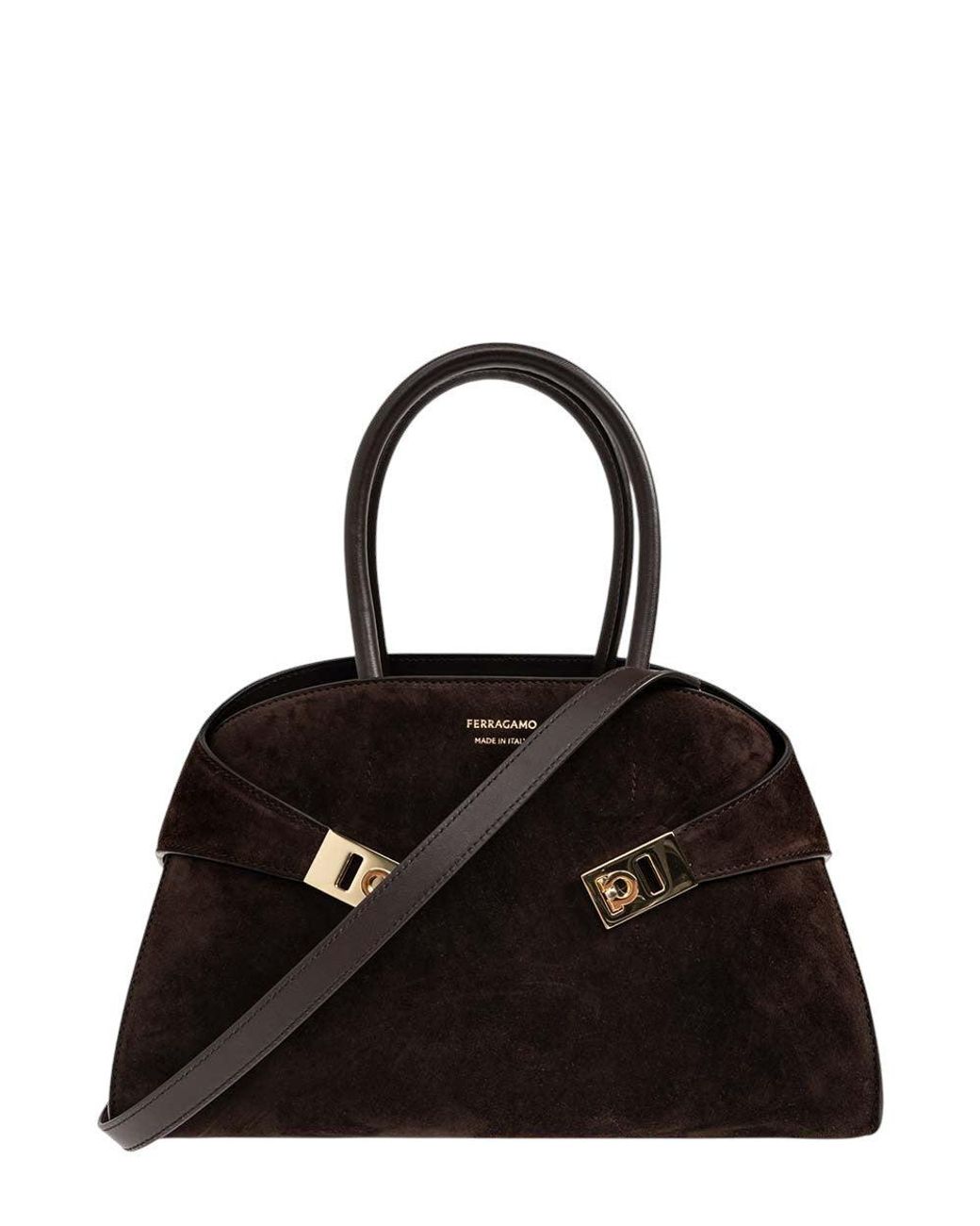 Ferragamo Black Dark Hug Medium Satchel