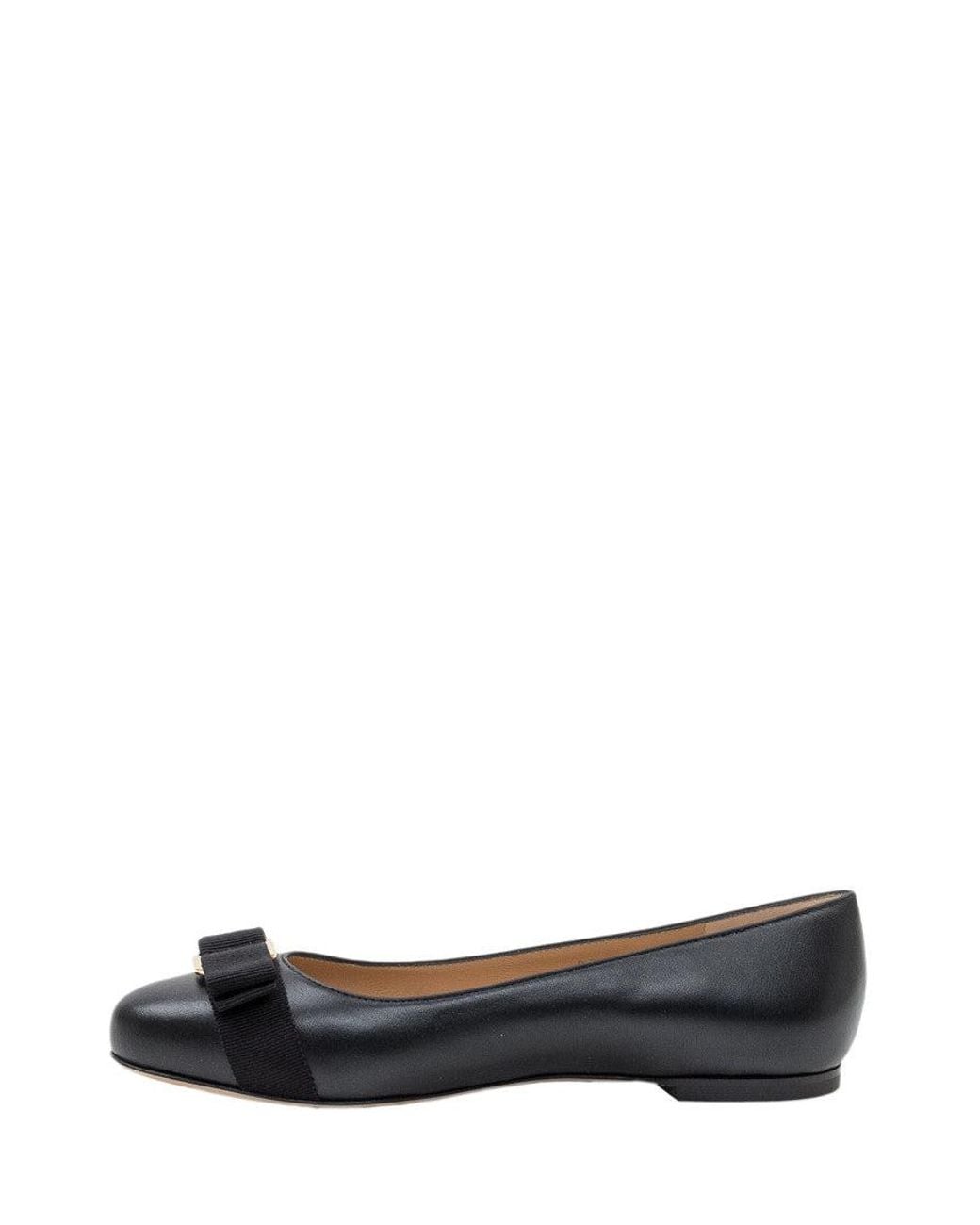 Ferragamo Black Bow Ballet Flats