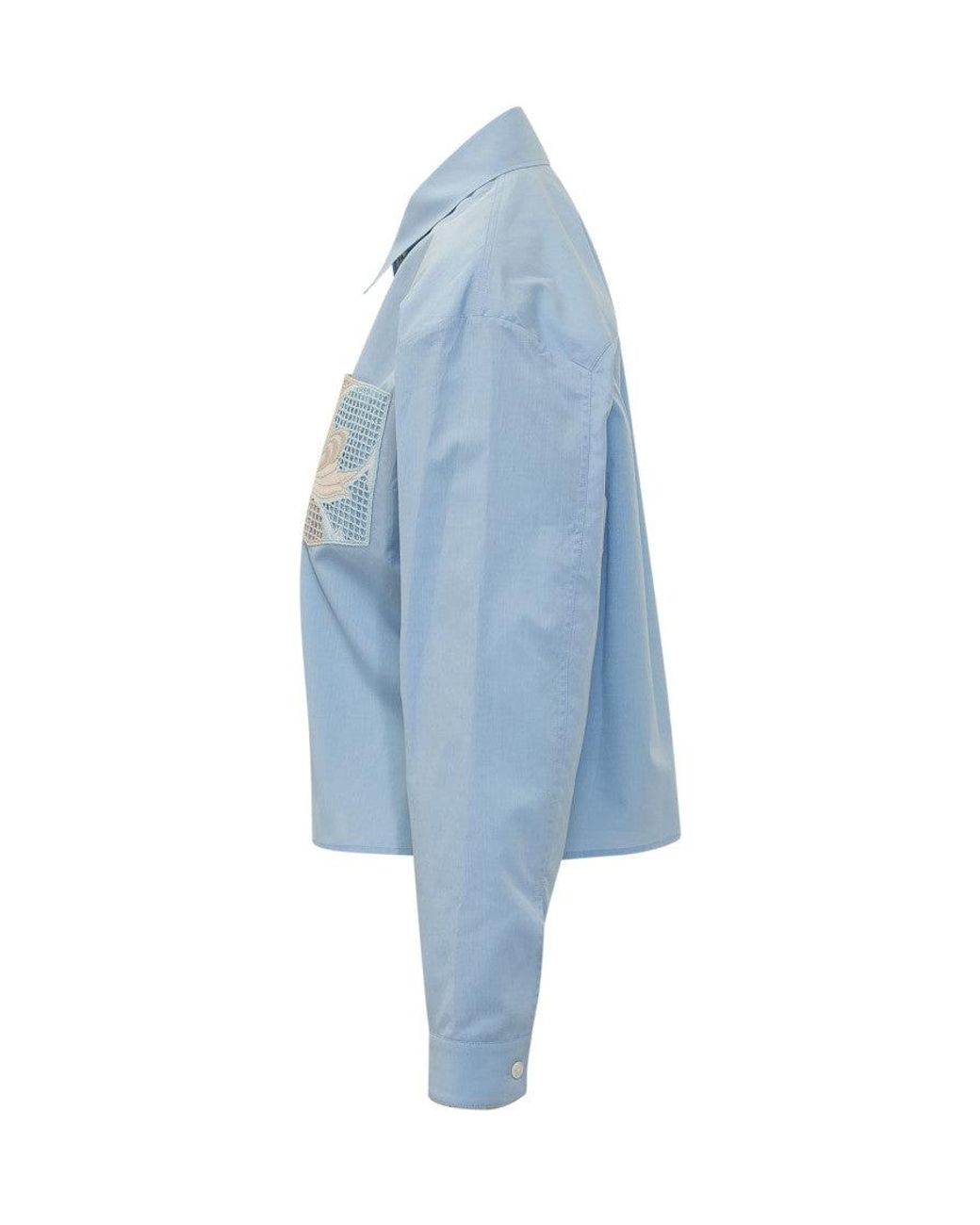 Marni Blue Embroidered Oversized Shirt