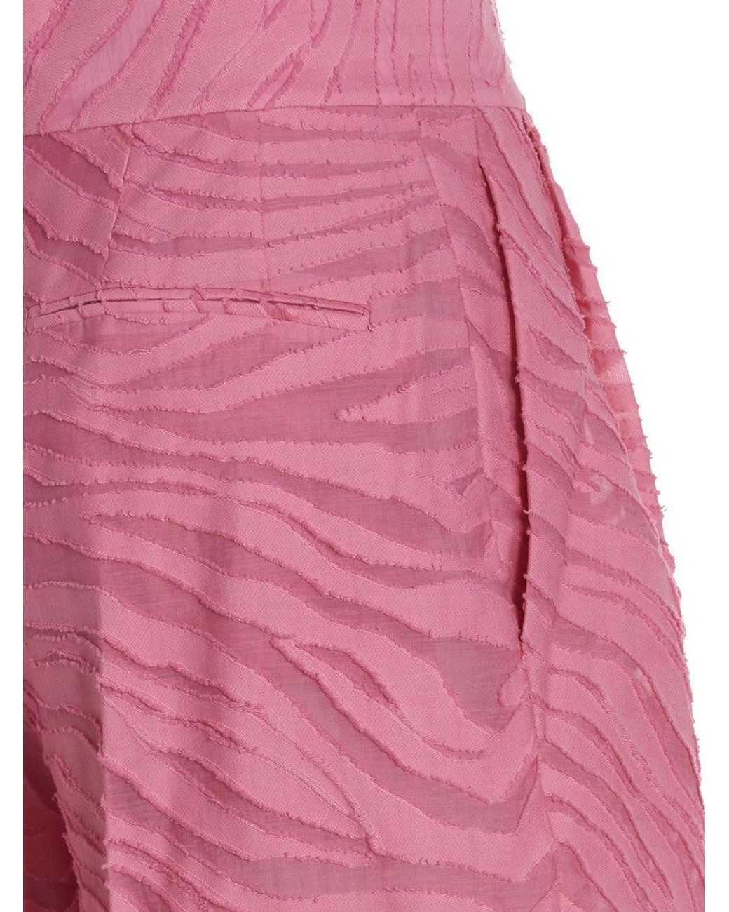 The Attico Pink Light Relaxed Pleated Pants