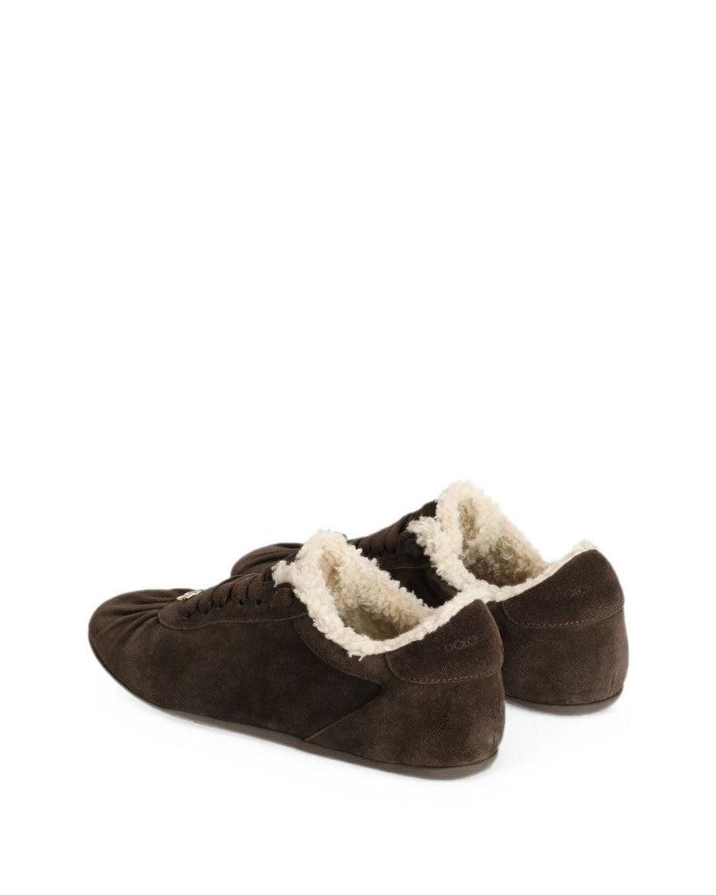 Dolce & Gabbana Brown Dark Logo Sneakers