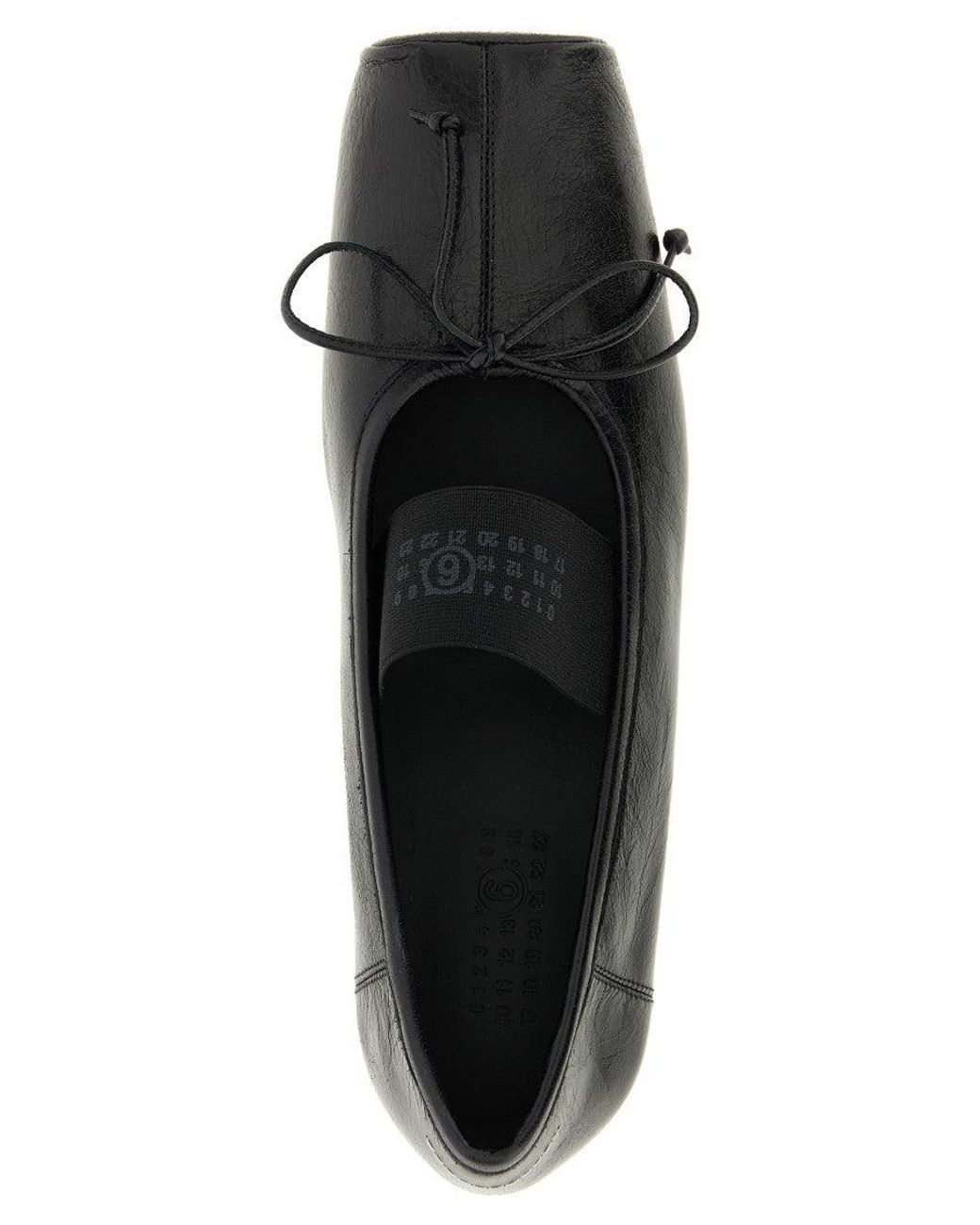MM6 by Maison Margiela Black Leather Ballet Flats