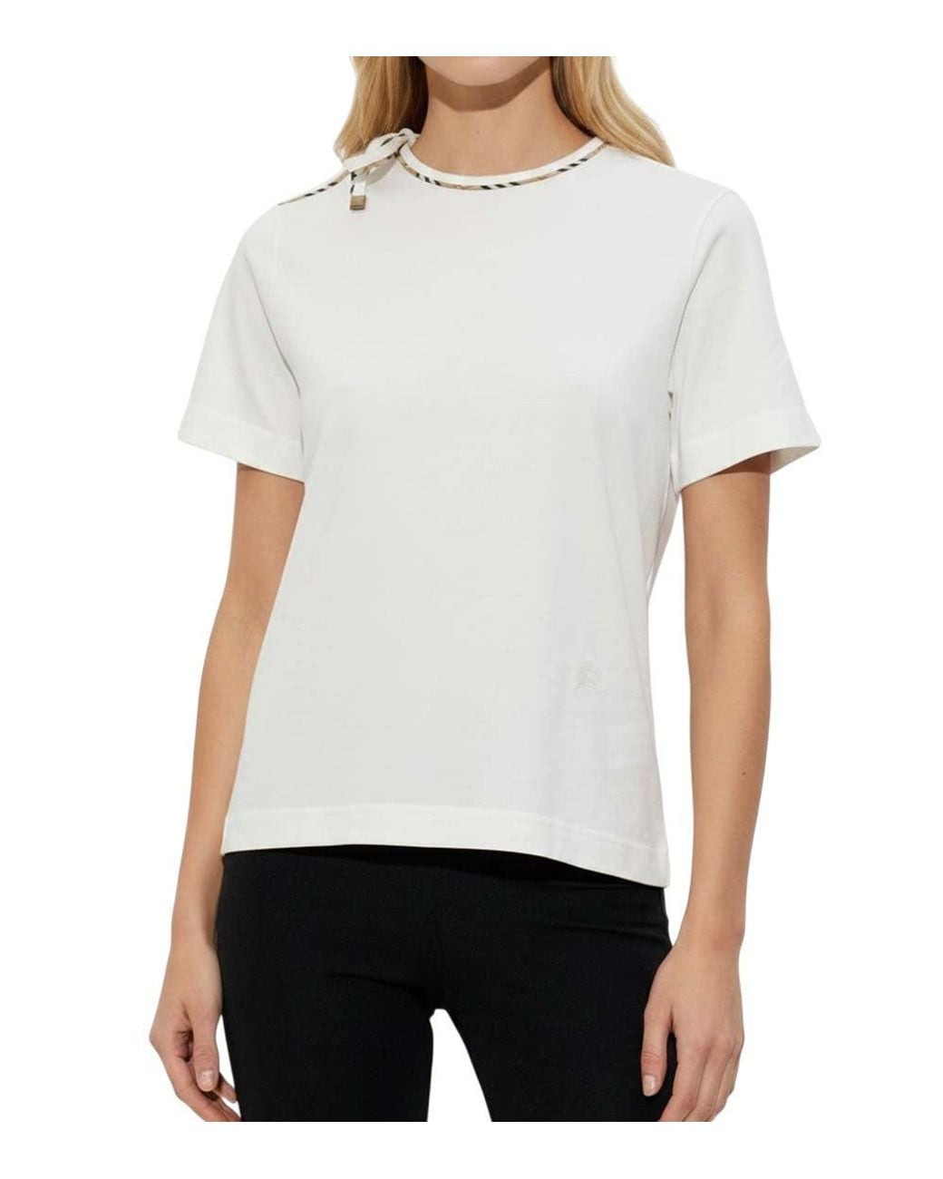 Burberry White Crew Neck T-Shirt