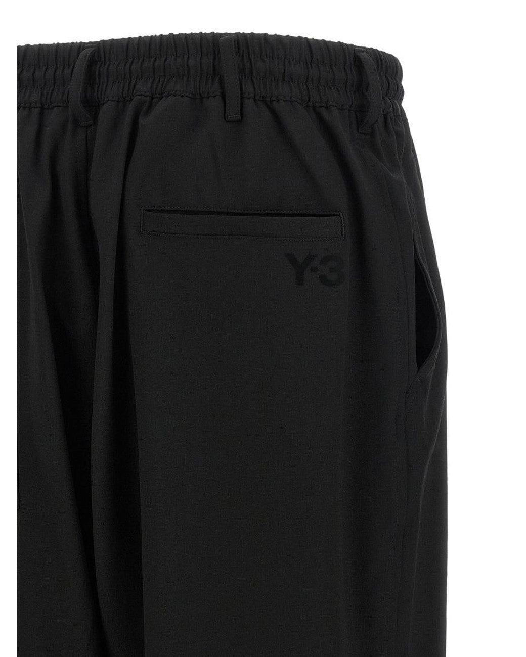Y-3 Black Relaxed Drawstring Pants for men