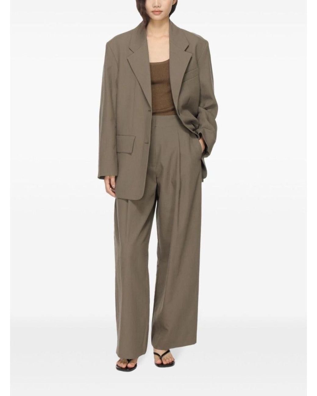 Studio Nicholson Gray Taupe Single-Breasted Blazer