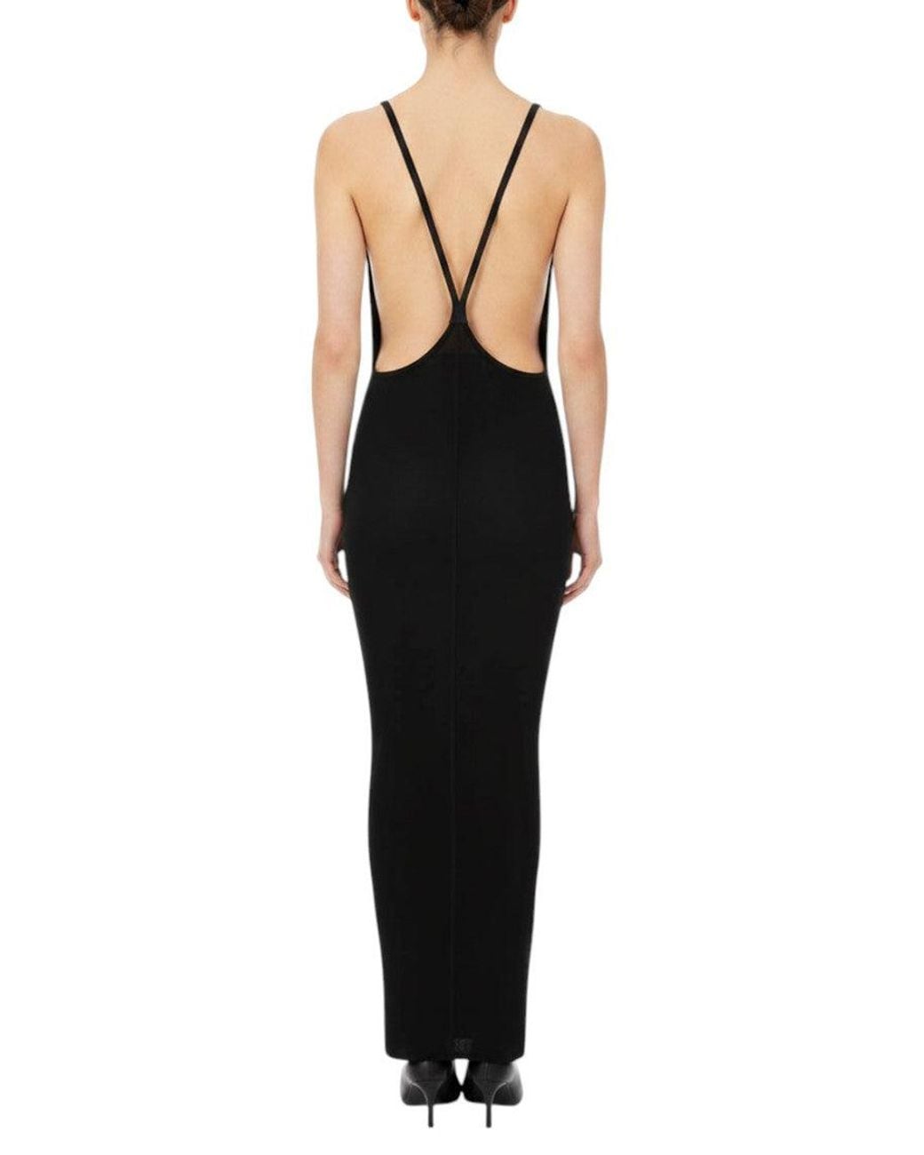 DSquared² Black V Neck Maxi Dress