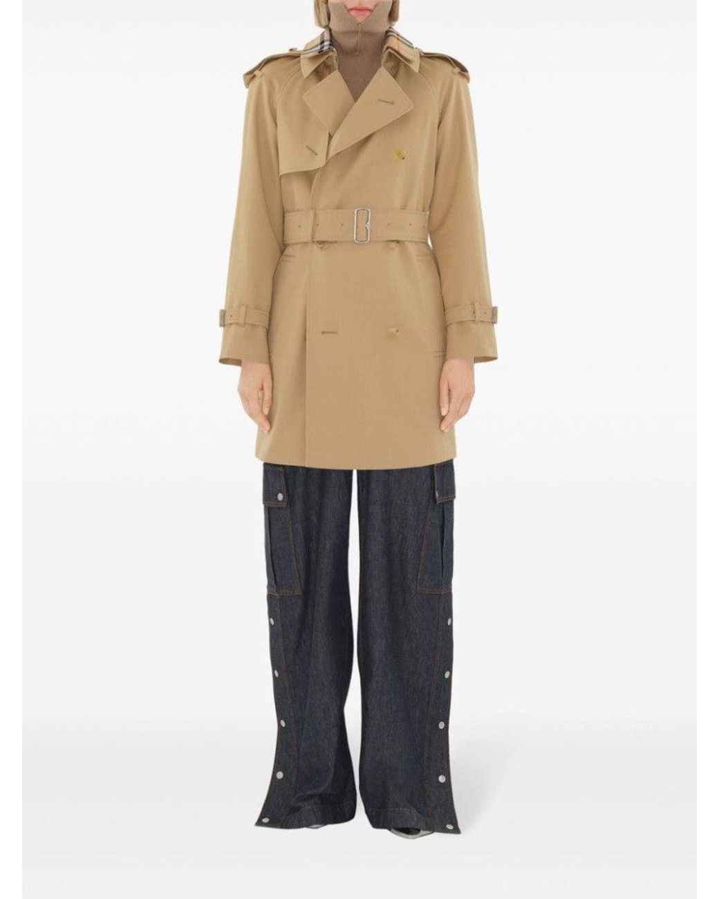 Burberry Natural Vintage Check Cotton Trench Coat