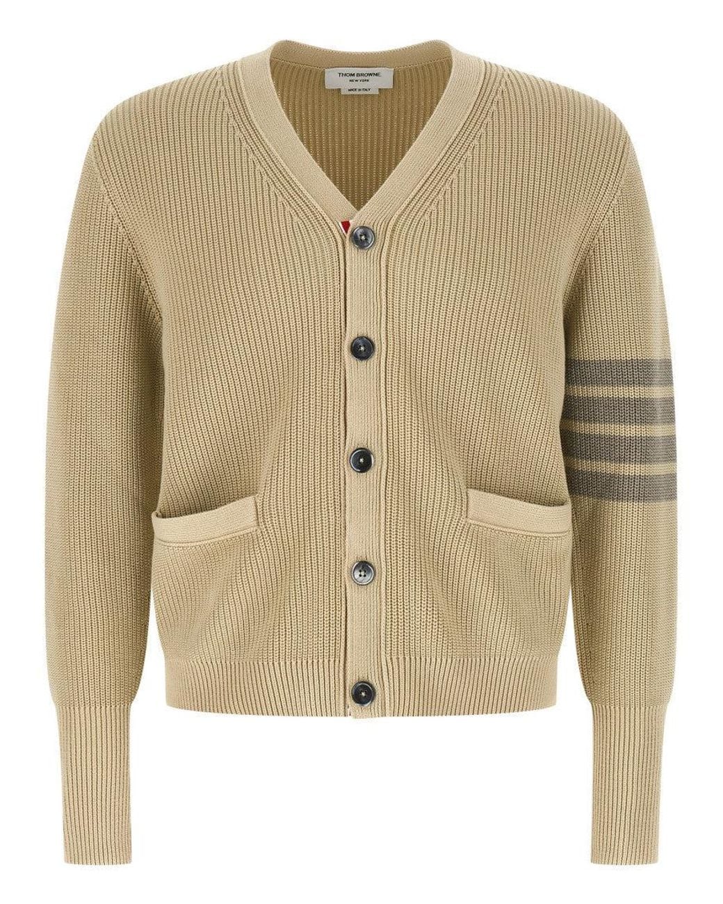 Thom Browne Natural 'Garment Dye' Cardigan for men