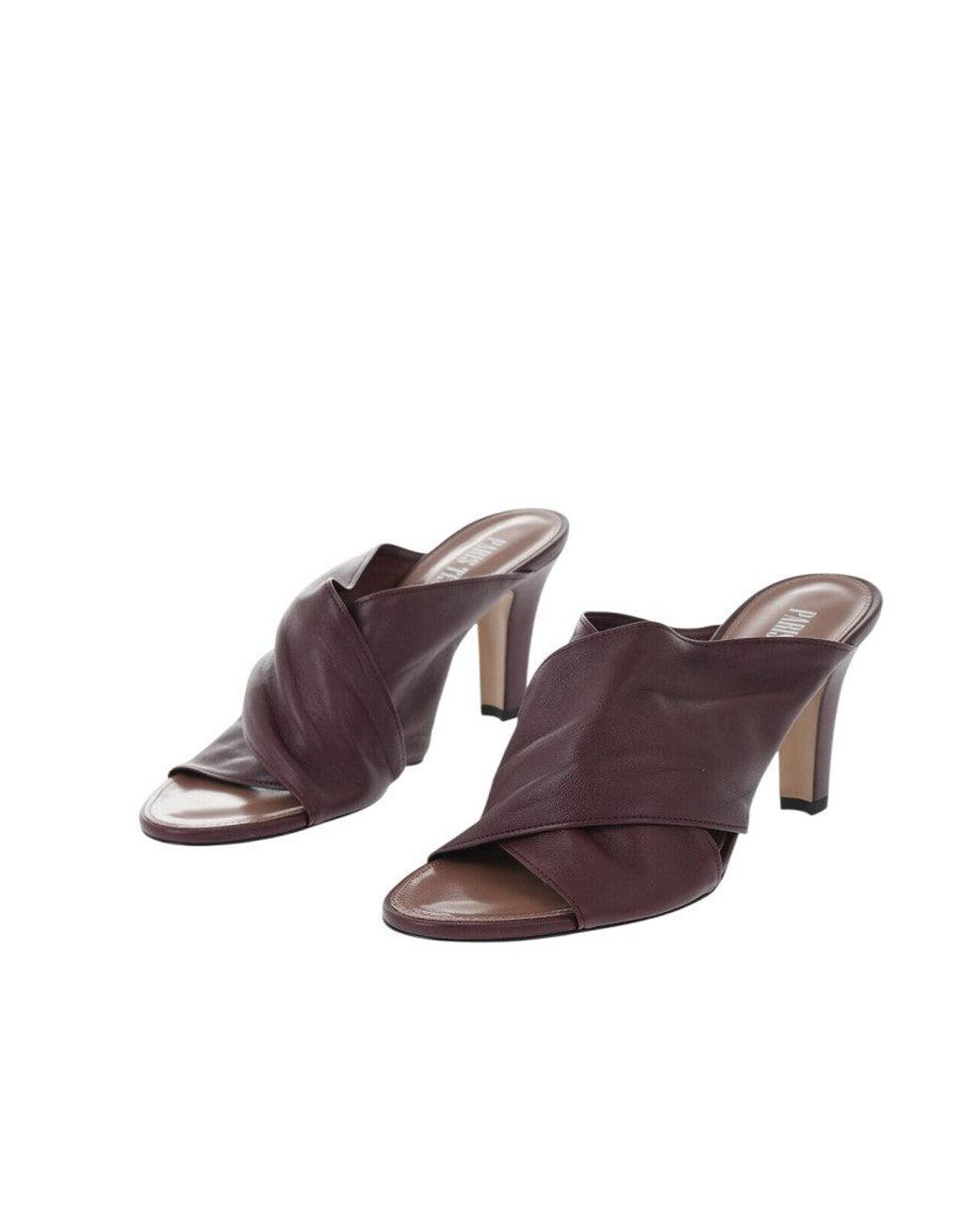 Paris Texas Brown Burgundy Leather Heels