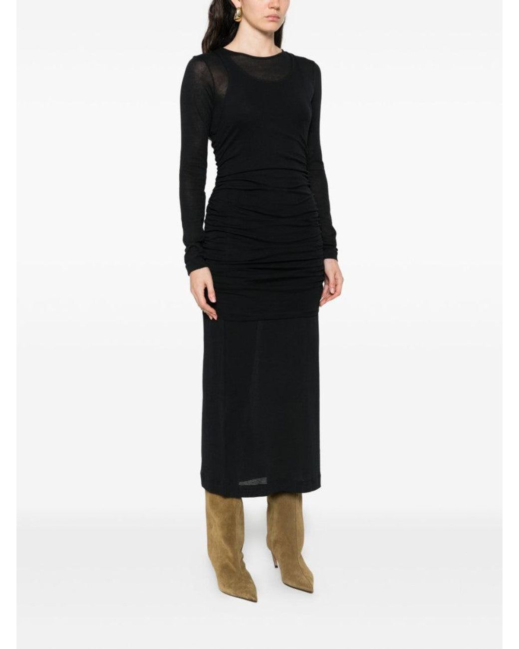 BITE STUDIOS Black Rigel Layered Gathered Dress