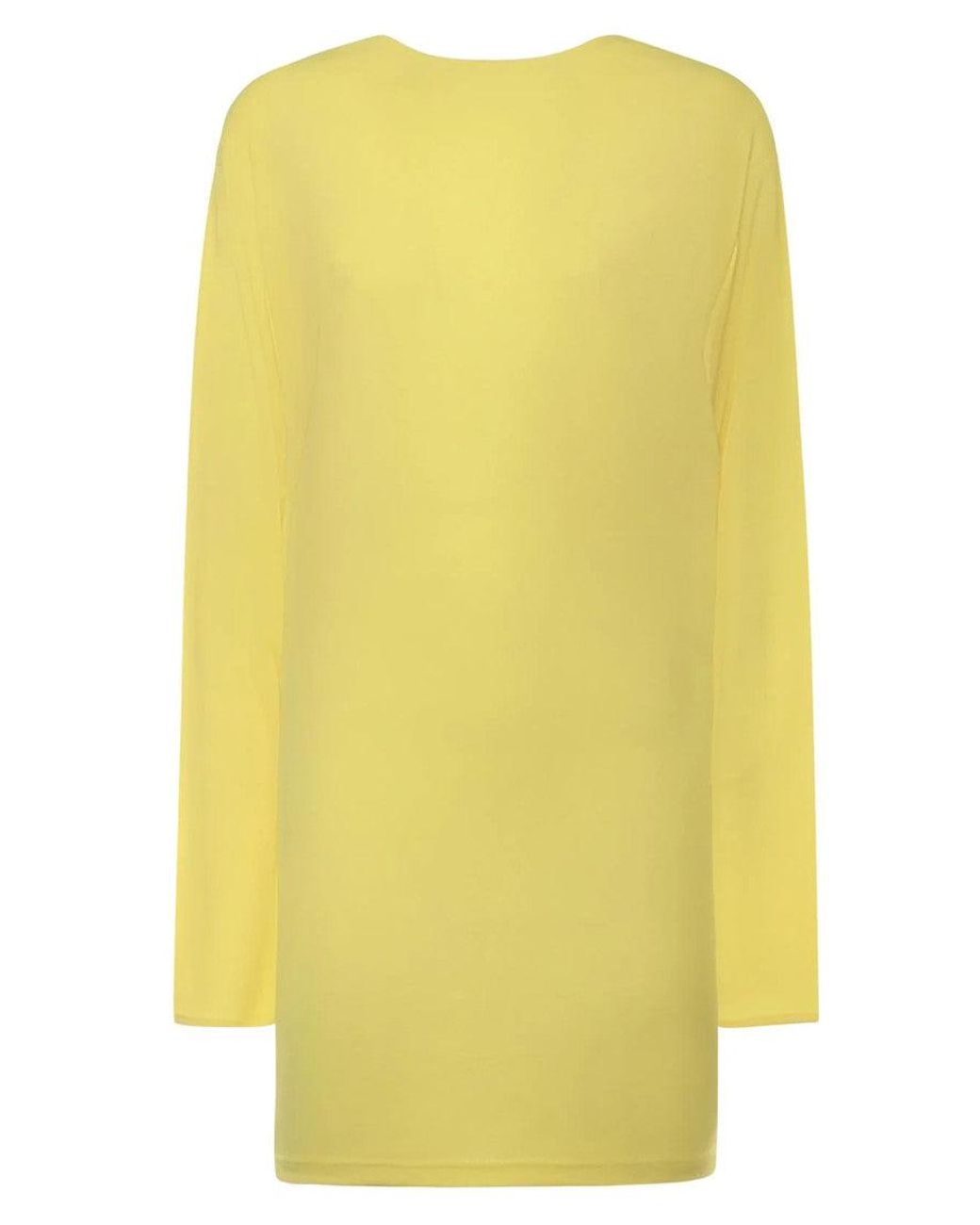 Jacquemus Yellow Boat Neck Mini Dress