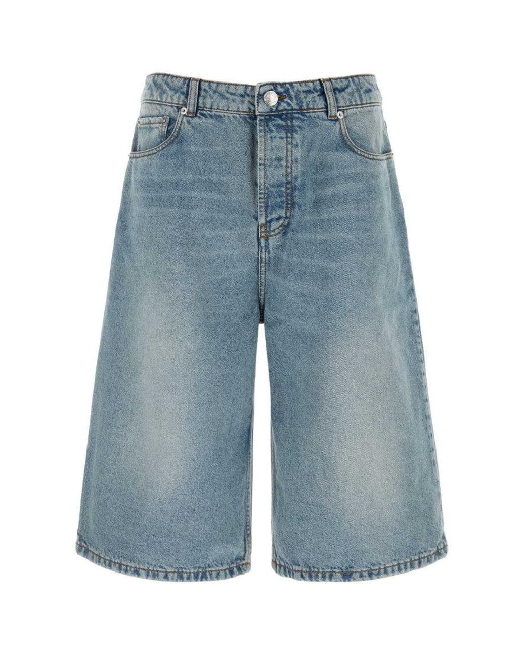 AMI Blue Solid Shorts for men