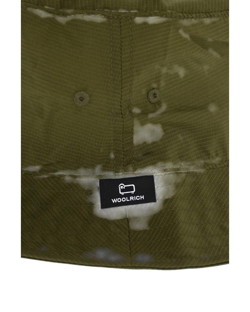 Woolrich Green Solid Bucket Hat for men