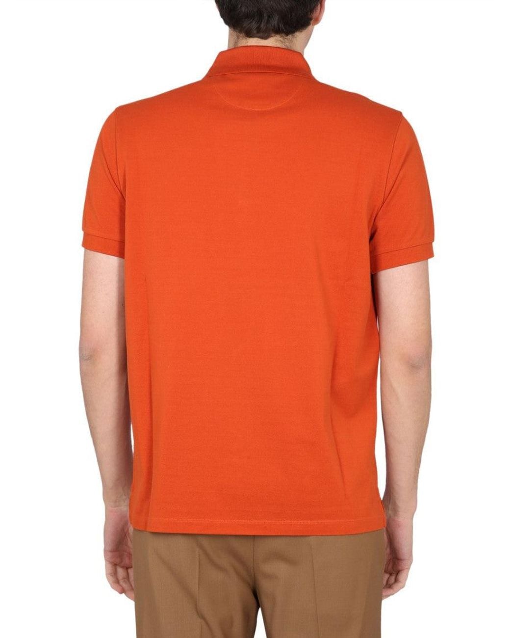 Paul Smith Orange Shirt Collar Polo for men