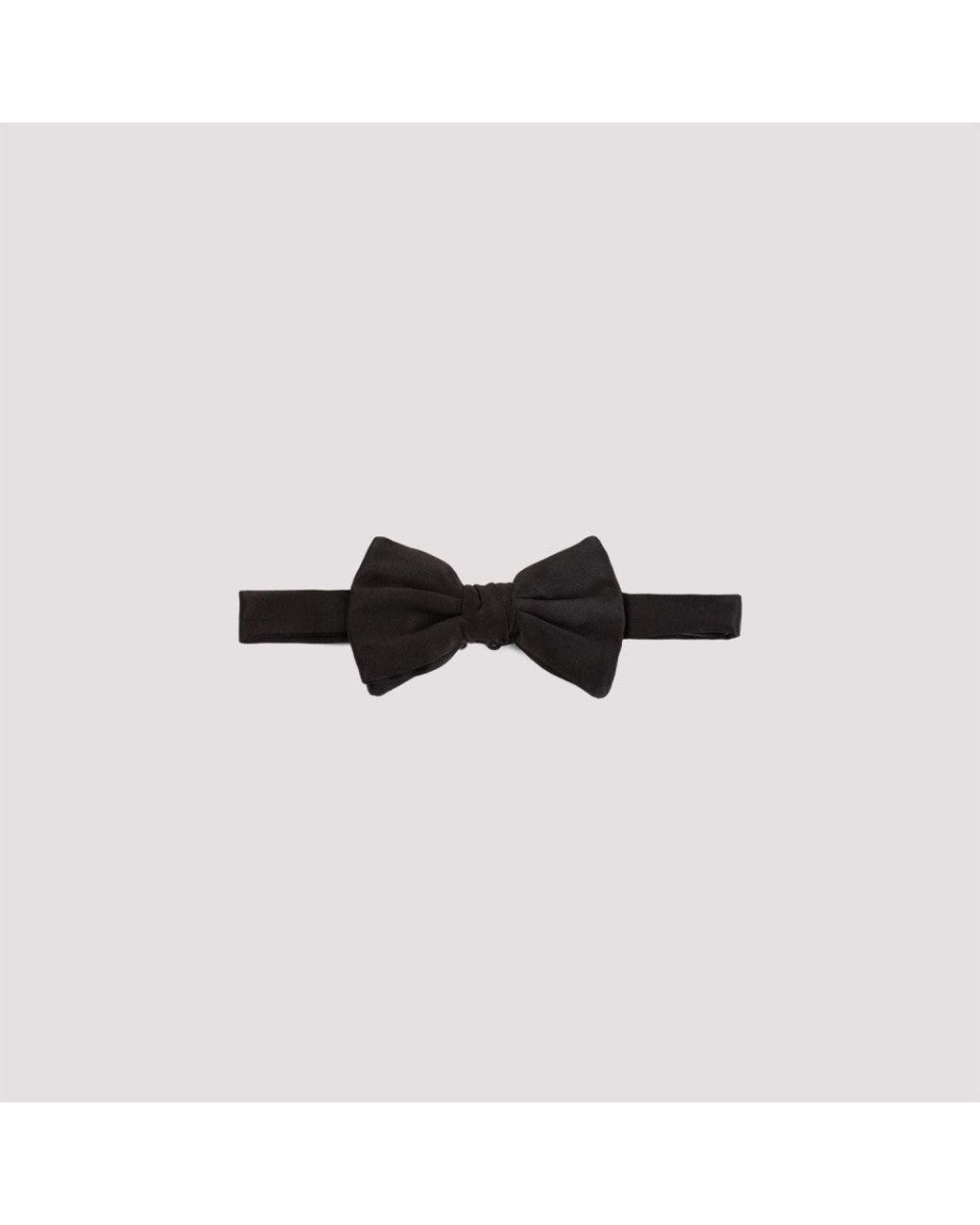 Giorgio Armani Black Woven Silk Bowtie for men