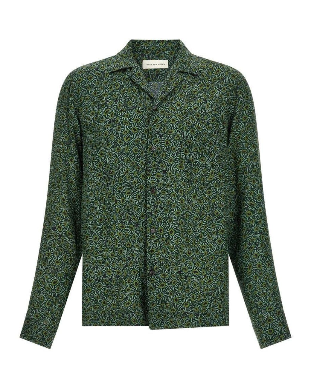 Dries Van Noten Green Relaxed Abstract Shirt for men