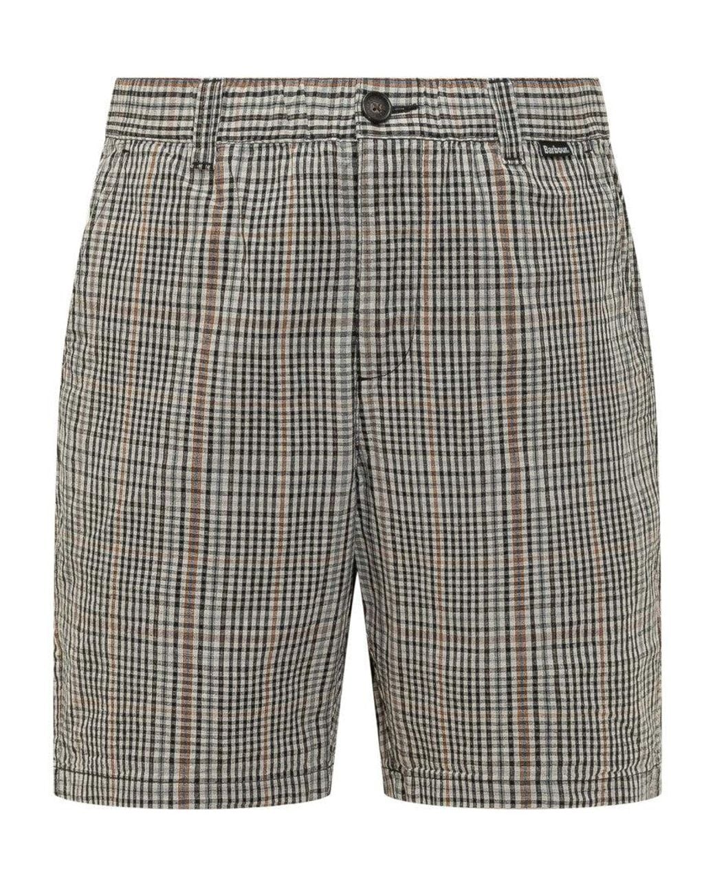 Barbour Gray Checks Shorts for men