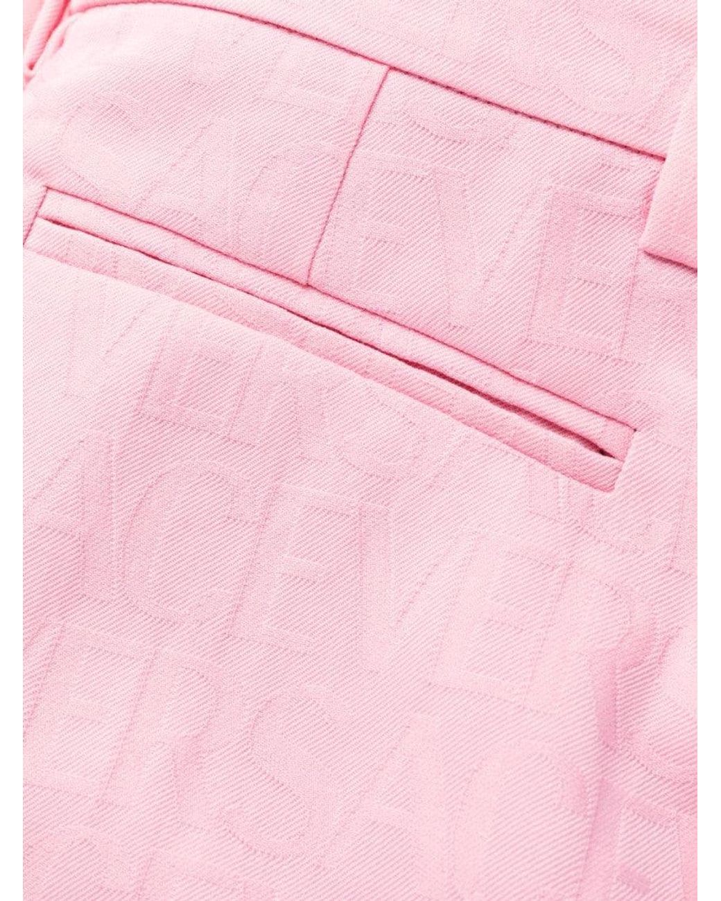 Versace Pink Light Flared Flat Front Pants