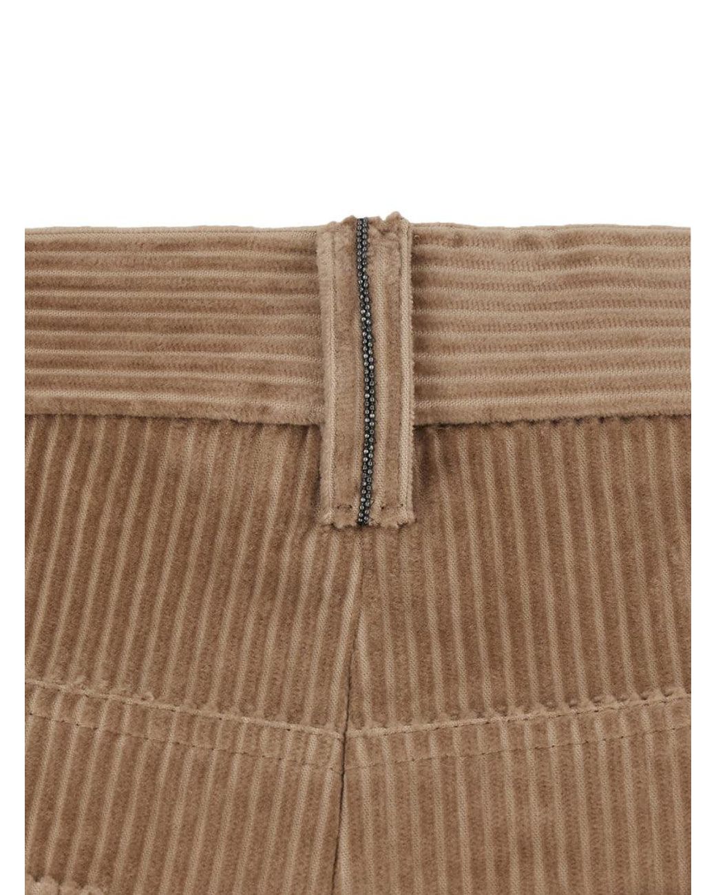 Brunello Cucinelli Natural Straight Flat Front Pant