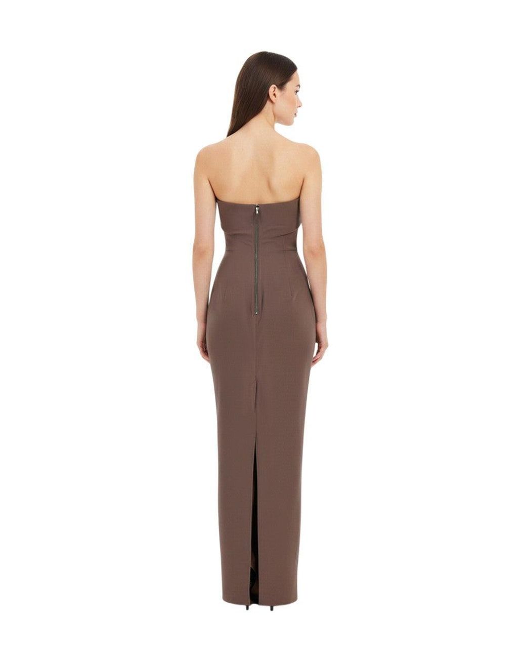 Rick Owens Brown Strapless Full Length Dress