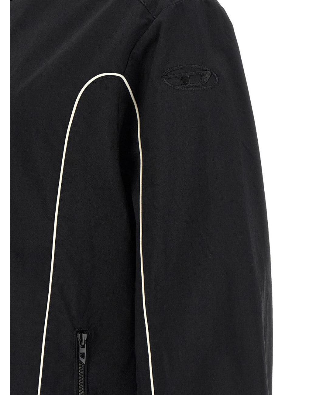 DIESEL Black Solid Relaxed Hoodie for men