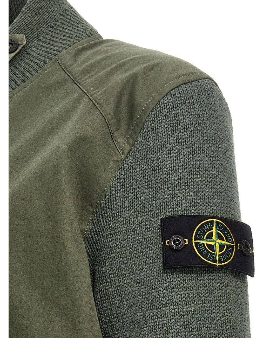 Stone Island Green 'Bio Raso With Bio Alloy Light Cover Tc' Bomber Jacket for men
