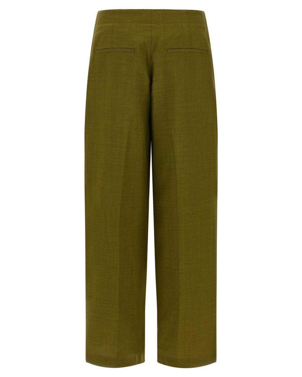 Theory Green 'Deep Pleat' Pants