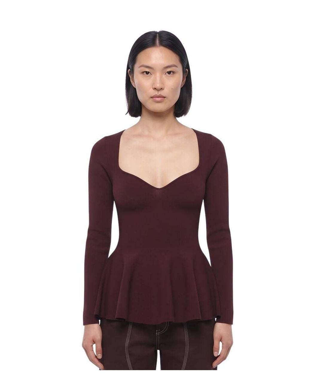 Stella McCartney Purple Sweet Heart Neck Top