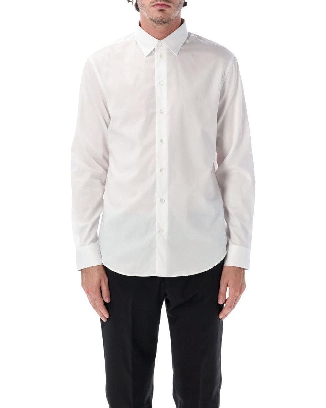 Emporio Armani White Regular Solid Shirt for men