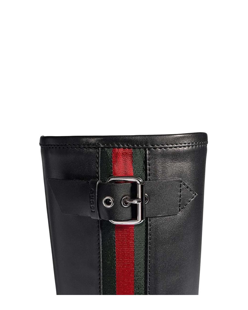 Gucci Black Stripes Web Boots
