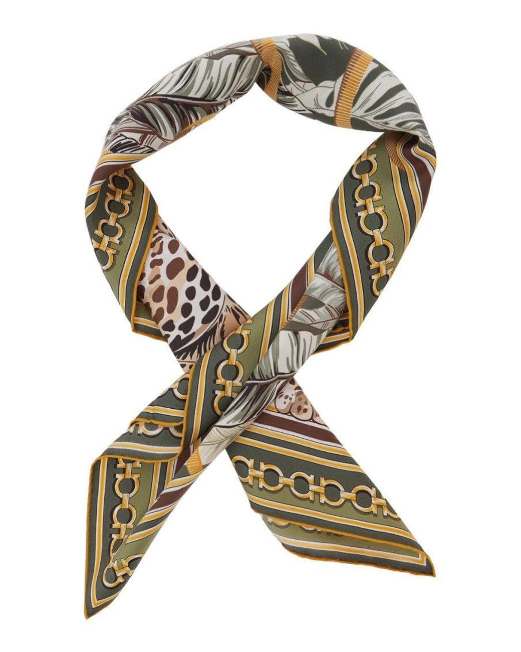 Ferragamo Metallic Animal Print Scarf