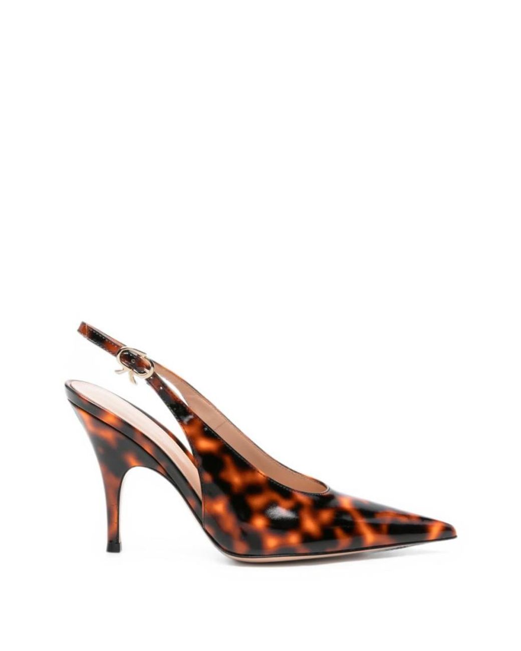 Gianvito Rossi Brown Sofia Leather Slingback Pumps