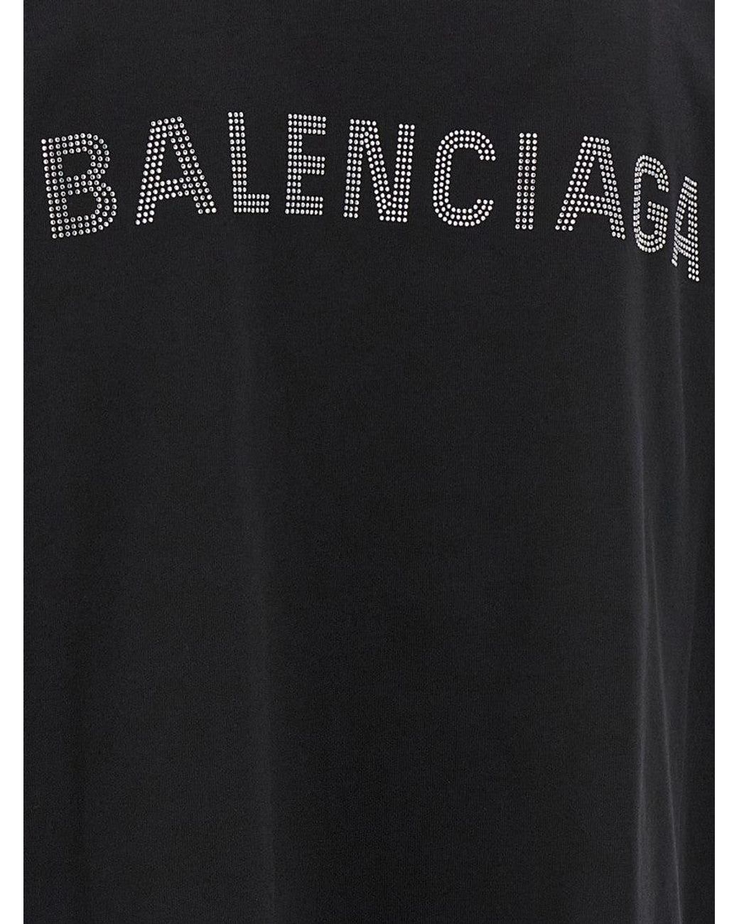 Balenciaga Black Back Strass' T-Shirt