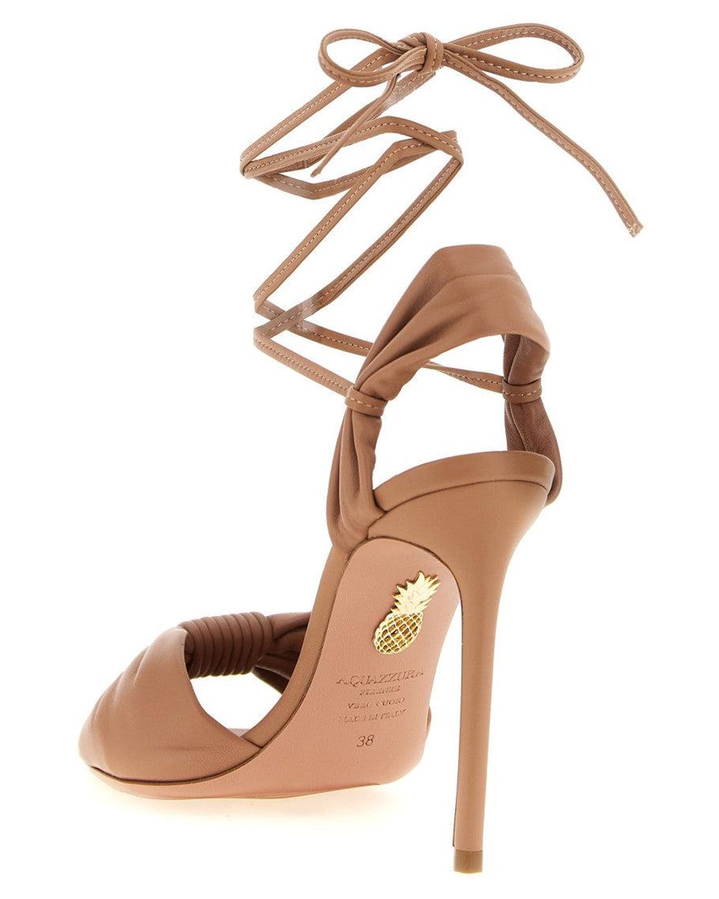 Aquazzura Metallic Ankle Strap Heels