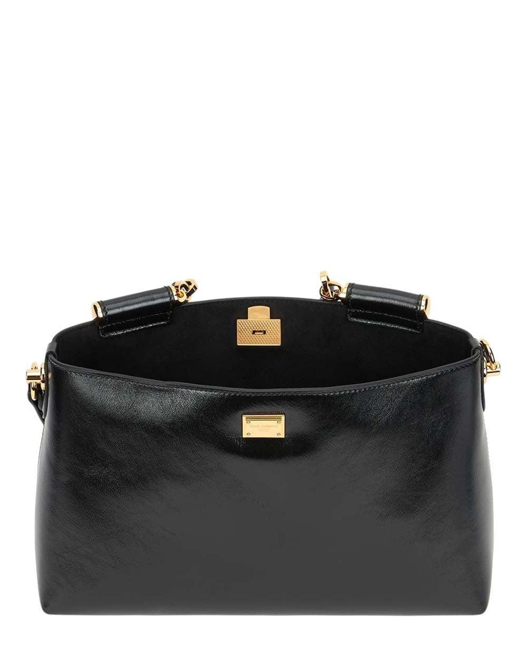 Dolce & Gabbana Black Vittoria Medium Satchel
