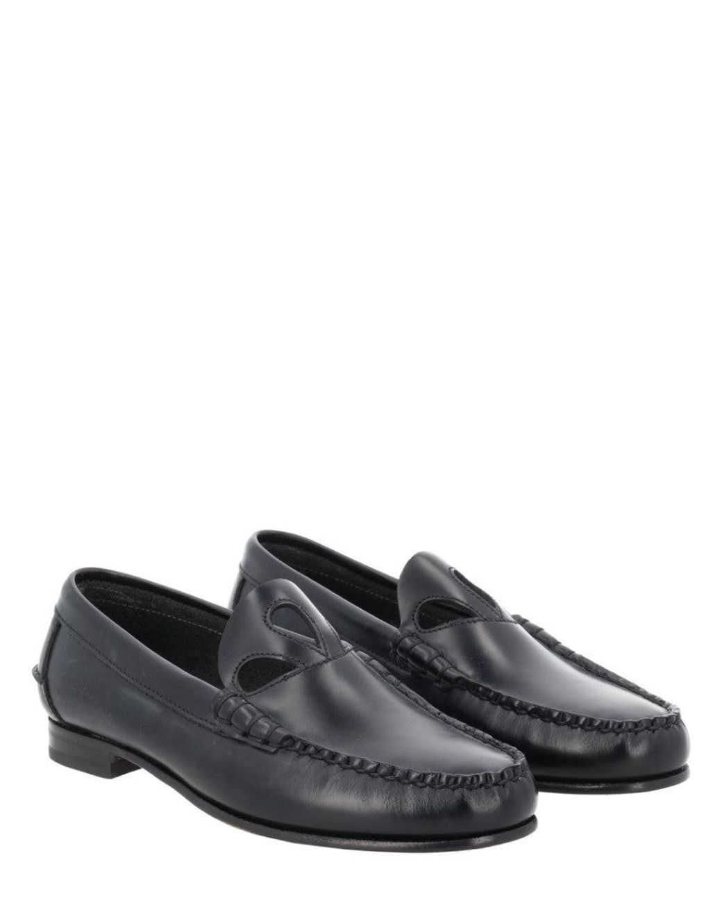 Hereu Gray Leather Loafers